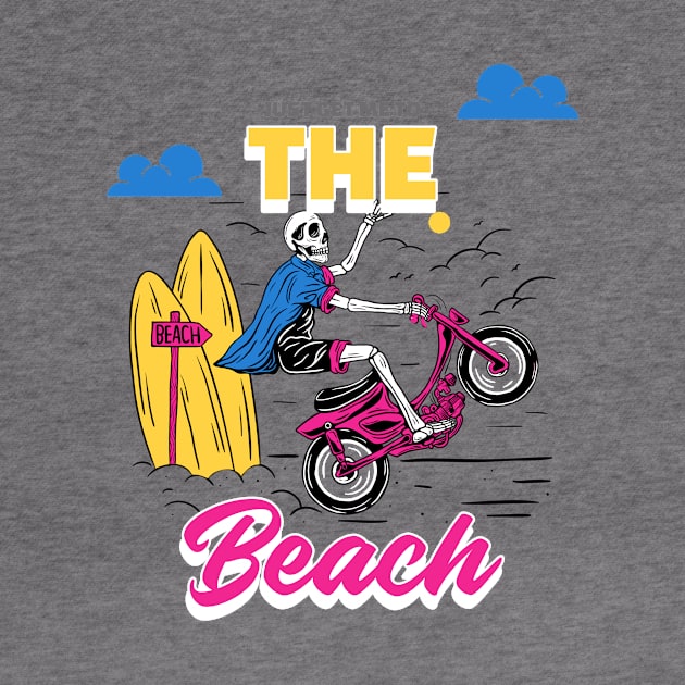 Just Get Me to the Beach Surfing Motorcycle Skull by letnothingstopyou